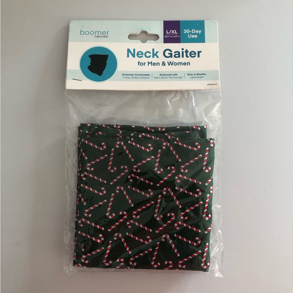 Boomer naturals Neck Gaiter Christmas Candy Canes For Men And Women Size L/XL